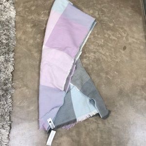 Scarf grey, white, purple, and blue